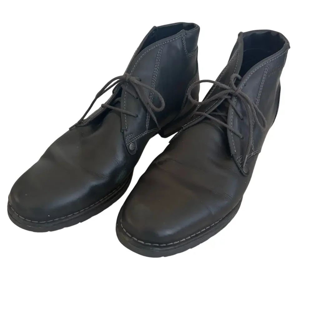Josef Seibel Men's Black Leather Dress Boots
